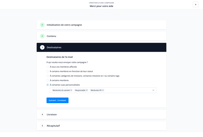 Creation campagne Step 3 destinataires selected-1