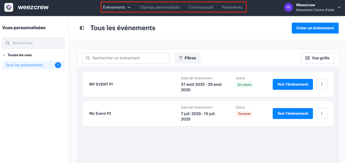 Découverte de linterface de WeezCrew FR01