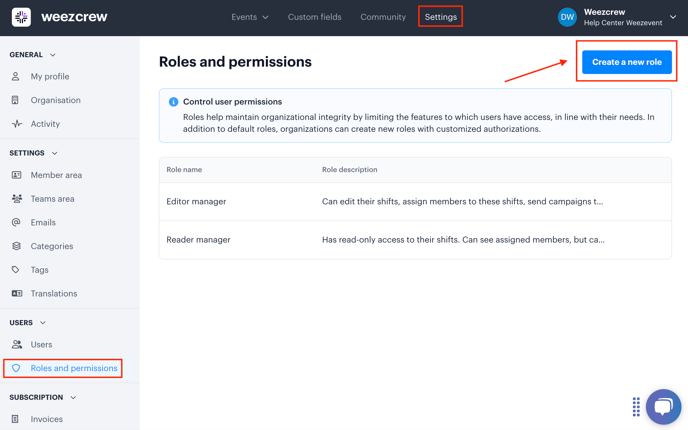 Créer un nouveau rôle dans le module Rôles et permissions  EN01