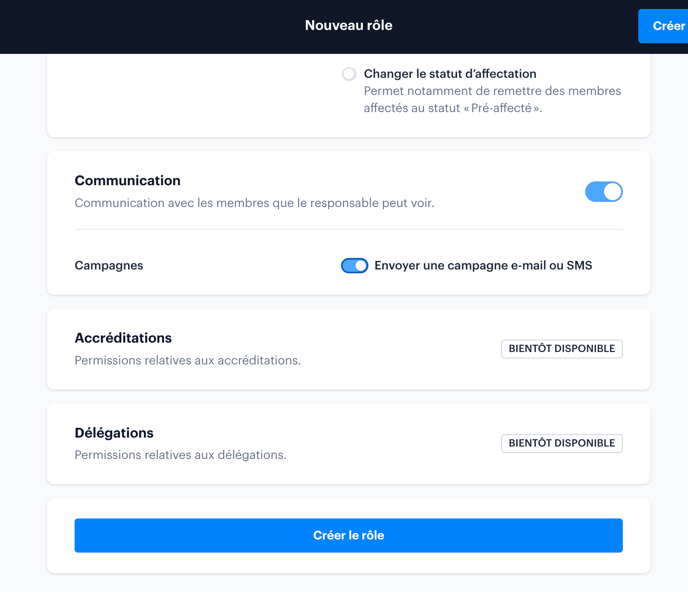 Créer un nouveau rôle dans le module Rôles et permissions  FR05