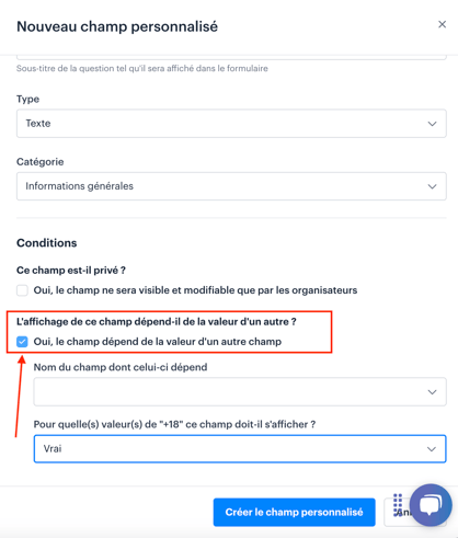 Créer une dépendance dans le formulaire dinscription FR02