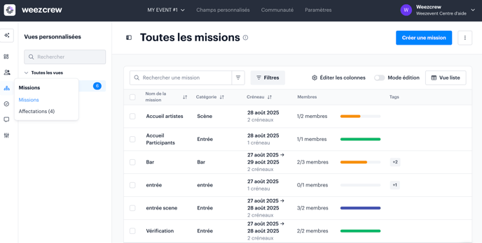 Découverte du module Missions FR