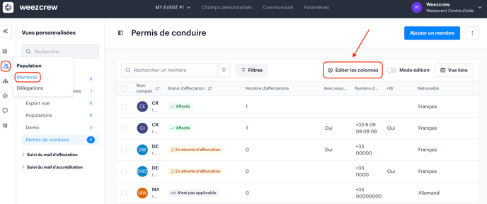 Exporter une liste de membres personnalisée FR01!