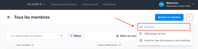 Exporter une liste de membres personnalisée FR01