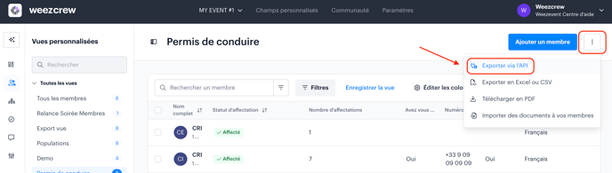 Exporter une liste de membres personnalisée FR06