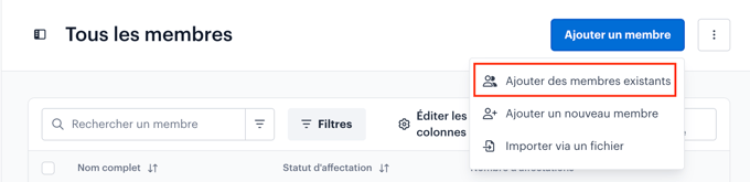 Importer les membres de mon édition précédente FR01