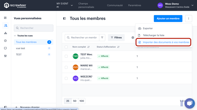 importer doccument
