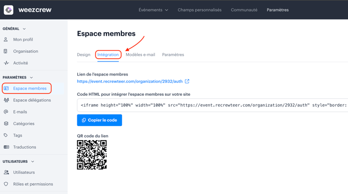 espace membre 