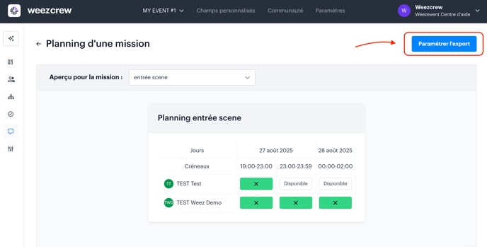 Modifier et exporter le planning dune mission FR