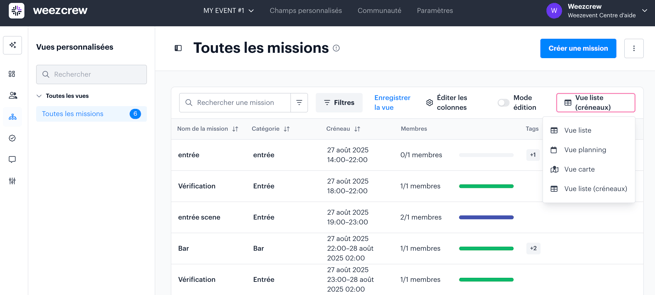 Choisir le format daffichage des missions FR01