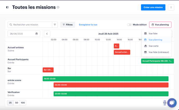 Choisir le format daffichage des missions FR03