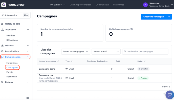 Découverte du module CampagnesFR
