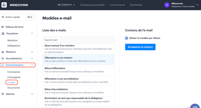 Découverte du module Emails FR