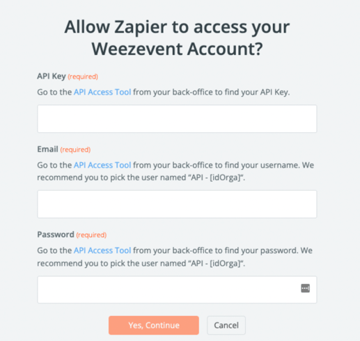 Intégrer Zapier à mon compte Weezevent EN02