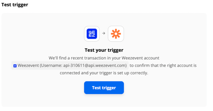 Intégrer Zapier à mon compte Weezevent EN09