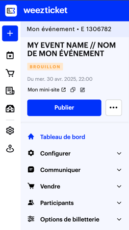 Naviguer dans mon interface WeezTicket FR02