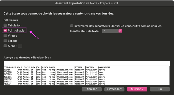 Ouvrir un fichier CSV sur Excel FR04