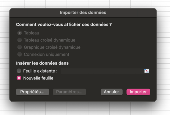 Ouvrir un fichier CSV sur Excel FR06