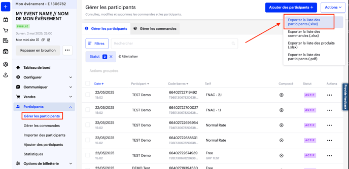 Procédure dannulation d’un événement FR02