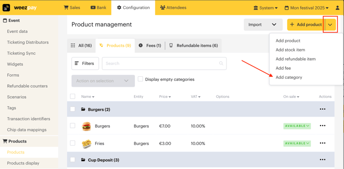 Créer et configurer un article cashless EN02