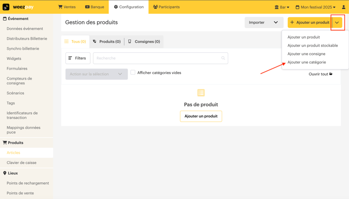 Créer et configurer un article cashless FR02