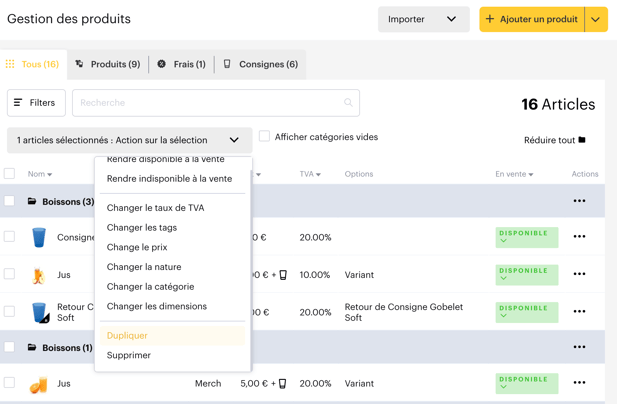 Créer et configurer un article cashless FR11