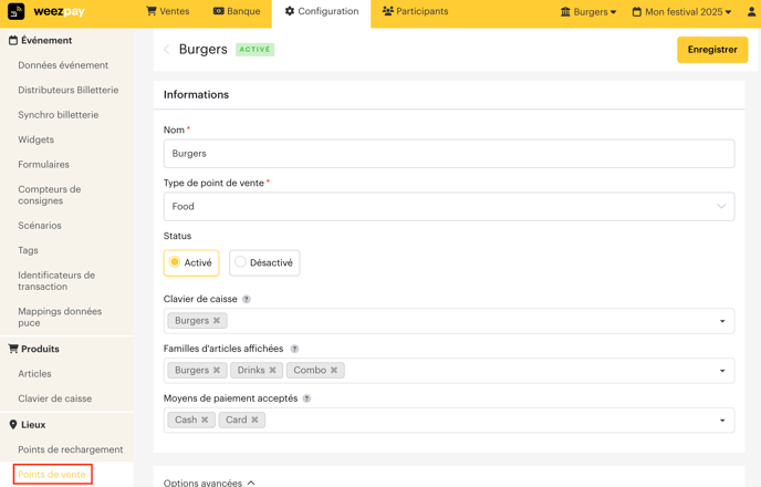 CRÉER ET CONFIGURER UN POINT DE VENTE CASHLESS  FR01-1